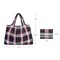 Wrapables Large Foldable Tote Nylon Reusable Grocery Bags, Red Plaid